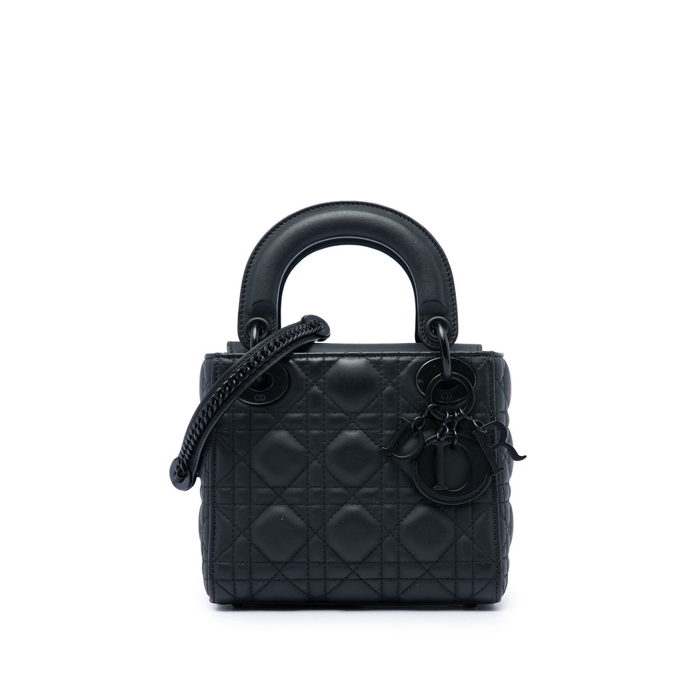 Pre-Loved Dior Mini Ultra Matte Calfskin Cannage Lady Dior